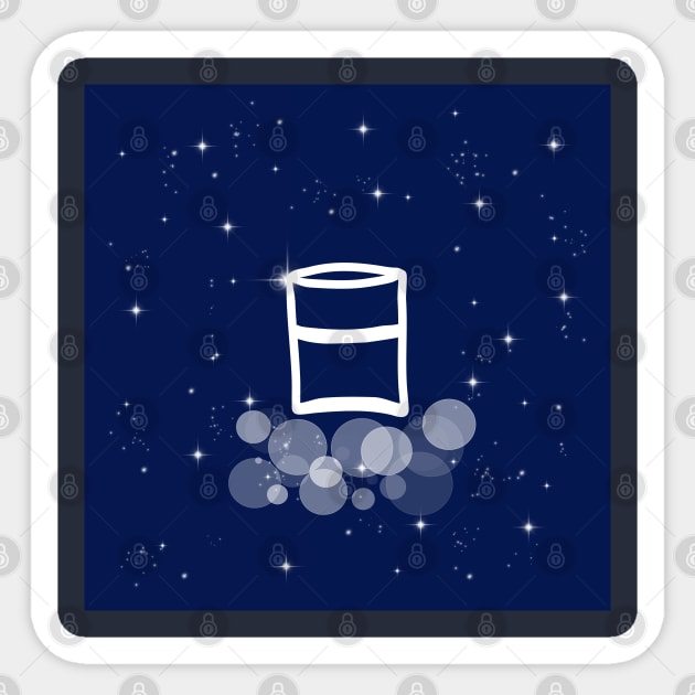 barrel, container, vessel, oil, petroleum, illustration, night, cosmoc, space, galaxy, stars Sticker by grafinya